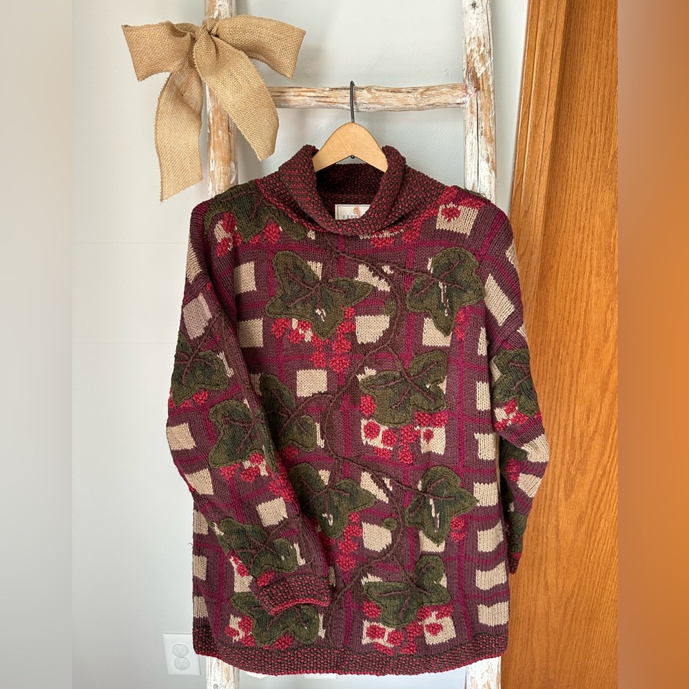 Vintage 90s Express Tricot hand knitted sweater size medium